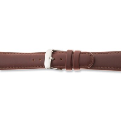 18mm Brown Oilskin Leather Watch Band  BA338-18, MPN: BA338-18,