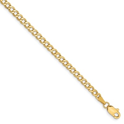 7 Inch 2.85mm Semi-Solid Curb Link Chain 14k Yellow Gold BC192-7, MPN: BC192-7, 886774584003