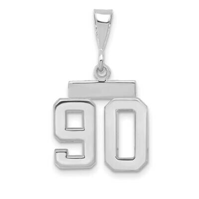 Number 90 Charm 14k White Gold Polished Small WSP90, MPN: WSP90, 196904074541