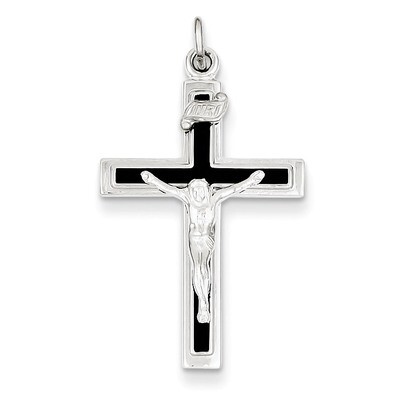 Enameled Crucifix Pendant Sterling Silver QC3399, MPN: QC3399, 883957283517