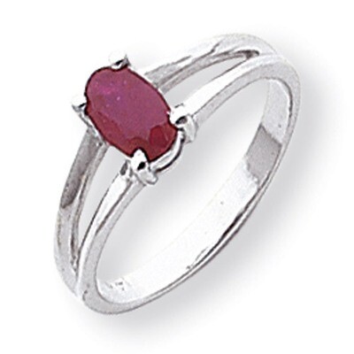 Polished 6x4 Oval Gemstone Ring Mounting 14k White Gold Y2074, MPN: Y2074,
