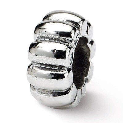 Scalloped Spacer Bead - Sterling Silver QRS135, MPN: QRS135, 883957719740