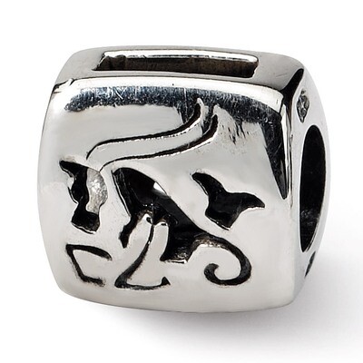 Capricorn Zodiac Antiqued Bead - Sterling Silver QRS465, MPN: QRS465, 883957723723