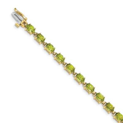 6x4mm Oval Peridot bracelet 14k Gold BM4500-PE-Y, MPN: BM4500-PE-Y, 883957078540