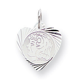 Engravable Girl Disc Charm Sterling Silver QM322/18