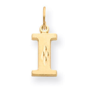 Diamond-cut Initial I Charm 14k Gold Solid Satin C566I, MPN: C566I, 883957860909