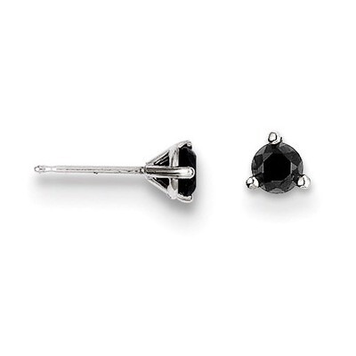 .33ct Black Diamond Stud Earrings 14k Gold STBK-33W, MPN: STBK-33W, 883957370736