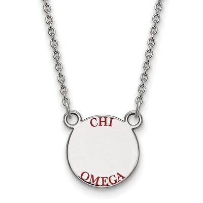 Chi Omega Extra Small Enameled Pendant with 18 Inch Chain Sterling Silver SS014CHO-18, MPN: SS014CH…
