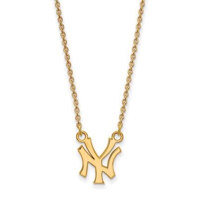 New York Yankees Small Pendant with Chain Necklace Gold-plated Silver GP051YAN-18, MPN: GP051YAN-18…