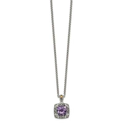 Amethyst Necklace Sterling Silver 14k Gold Polished QTC1564, MPN: QTC1564, 883957232164