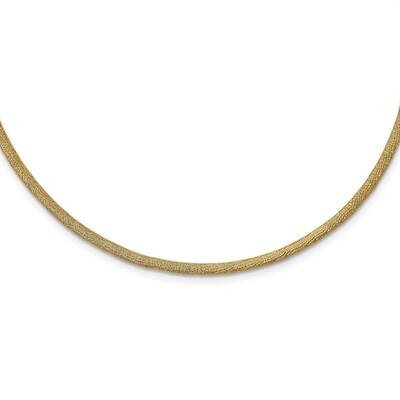Leslie&#39;s Polished Reversible Necklace 14k Gold Rhodium-plated Diamond-cut HB-LF1471-18, MPN: LF1471…