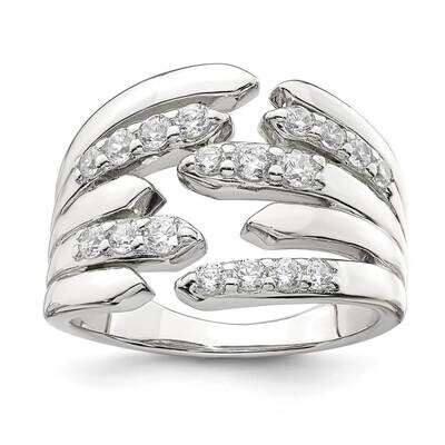 Fancy Band Sterling Silver CZ Diamond QR6973, MPN: QR6973, 883957957081