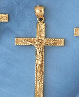 Dazzlers Jewelry Jesus Christ on Cross Pendant Necklace Charm Bracelet in Yellow, White or Rose Gol…