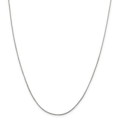 1mm Round Box Chain 42 Inch Sterling Silver QHX019-42, MPN: QHX019-42,