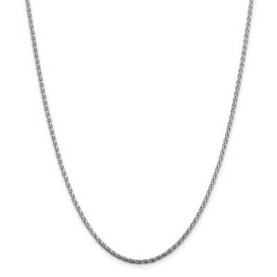 2mm Diamond-Cut Spiga Chain with 2 Inch Extender 18 Inch Sterling Silver QDS060E-18, MPN: QDS060E-1…