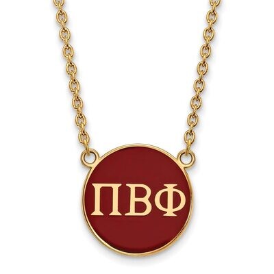 Pi Beta Phi Small Enameled Pendant with 18 Inch Chain Gold-plated Silver GP030PBP-18, MPN: GP030PBP…