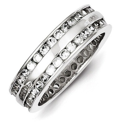 Cz Polished Ring Sterling Silver QR2712-8