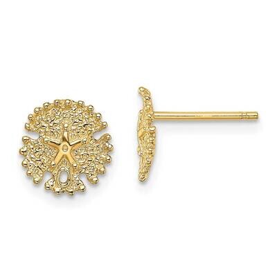 Sand Dollar Post Earrings 14k Gold Textured TE777, MPN: TE777, 637218038091