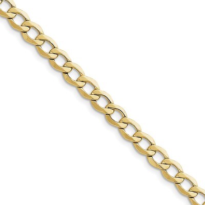9 Inch 7.0mm Semi-Solid Curb Link Chain 10k Gold 10BC110-9, MPN: 10BC110-9, 191101439674