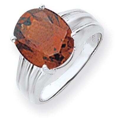 Garnet Checker Ring 14k white Gold 12x10mm Oval Y4549GC, MPN: Y4549GC, 883957442327