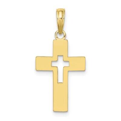 Cut-Out Cross Charm 10k Gold Polished 10K8522, MPN: 10K8522,