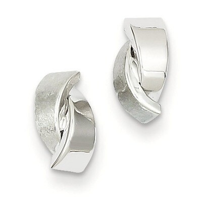 Polished &amp; Satin Fancy Post Earrings 14k White Gold YE199, MPN: YE199, 191101635434