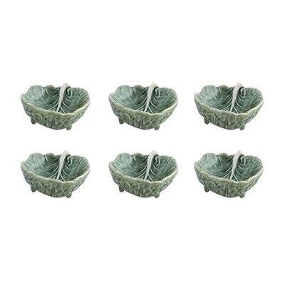 Bordallo Pinheiro Cabbage Leaf 9 Colours Green Set Of 6 65025386, MPN: 65025386,