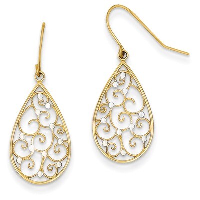 Polished Teardrop Earrings 14K Gold &amp; Rhodium TL894, MPN: TL894, 637218139071