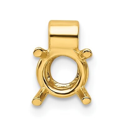 Round 4-Prong with Tube Bail 4.5mm Pendant Setting 14k Yellow Gold YG938, MPN: YG938,