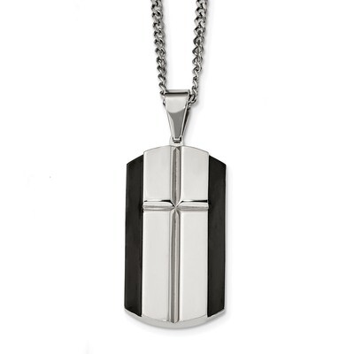 Black IP-plated Pendant Stainless Steel Brushed and Polished SRN2341-22 by Chisel, MPN: SRN2341-22,…