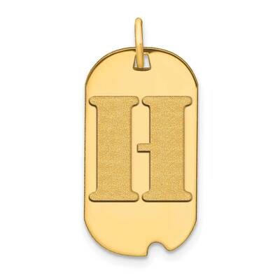 Letter H Initial Dog Tag Pendant 14k Gold Polished YC1439H, MPN: YC1439H, 196904086186