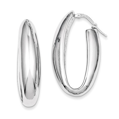 Hollow Hoop Earrings Rhodium Plated Polished Sterling Silver Polished QE8310, MPN: QE8310, 19110119…