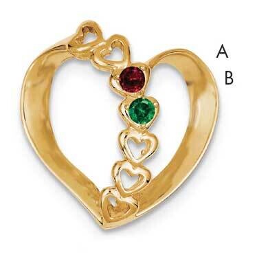 Synthetic Diamond Family Heart Slide 14k Gold XMP4/2SY, MPN: XMP4/2SY, 883957142050