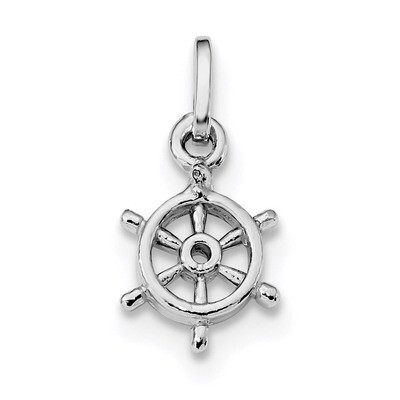 Captain&#39;s Wheel Charm Sterling Silver Rhodium Plated Polished QC9254, MPN: QC9254, 886774080352