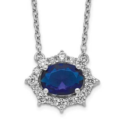 Si1/Si2, G H I, &amp; Created Sapphire Necklace 14k White Gold Lab Grown Diamond PM4028-SA-038-WLG-18, …