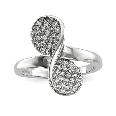 CZ Diamond Ring Sterling Silver Rhodium-plated QR6685, MPN: QR6685, 191101271670