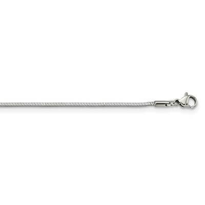 1.5mm Square Snake 18 Inch Chain Stainless Steel Polished SRN2867-18, MPN: SRN2867, 191101870934