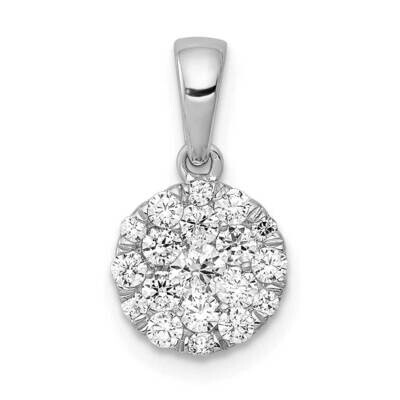 1/2Ct. Diamond Circle Cluster Pendant 14k White Gold PM4747-050-WA, MPN: PM4747-050-WA, 883957299044