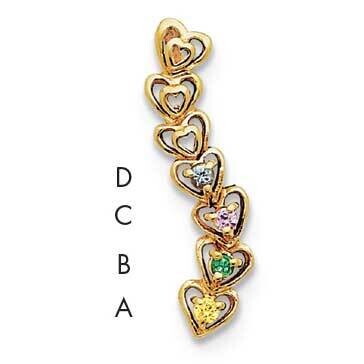 4 Synthetic Stone Family Pendant 14k Yellow Gold XMP54/4SY, MPN: XMP54_4--6, 883957142968