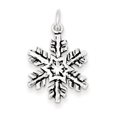 Snow Flake Charm Antiqued Sterling Silver QC7574, MPN: QC7574, 883957551302
