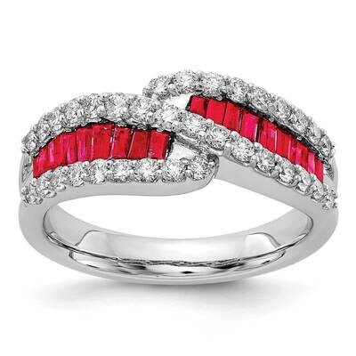 Ruby Diamond Ring 14k White Gold RM5743-RU-062-WA, MPN: RM5743-RU-062-WA, 883957756738