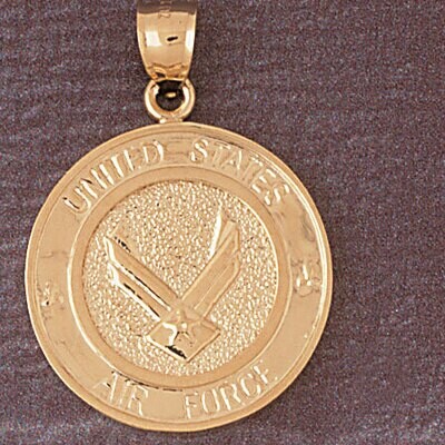 Dazzlers Jewelry Us Air Force Sign Pendant Necklace Charm Bracelet in Yellow, White or Rose Gold 46…