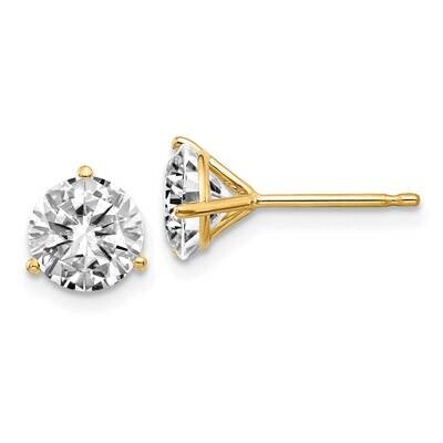 2ct. 6.5mm Round J-K Color Moissanite Earrings 14k Gold YG322-9MB, MPN: YG322-9MB,