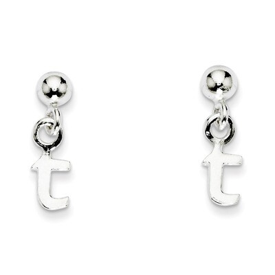 T Dangle Post Earrings Sterling Silver Polished QE6885T, MPN: QE6885T, 883957536927