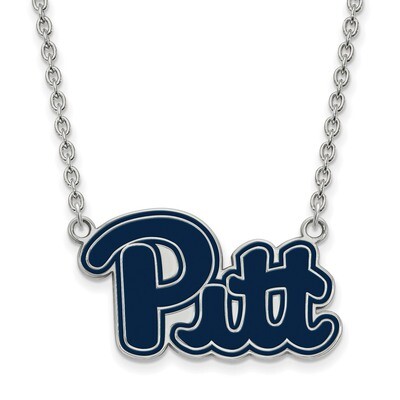 University of Pittsburgh Large Enamel Pendant with Necklace Sterling Silver SS074UPI-18, MPN: SS074…