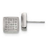 1/4ct. Diamond Square Post Earrings Stainless Steel Polished SRE1294 by Chisel, MPN: SRE1294, 19110…