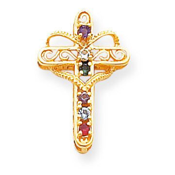 6 Birthstones Filigree Mothers Cross Pendant 14k Gold Polished XMP5/6, MPN: XMP5/6, 883957517841