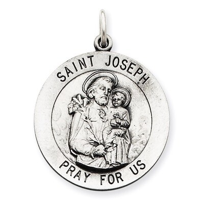 Saint Joseph Medal Antiqued Sterling Silver QC3595, MPN: QC3595, 883957536347