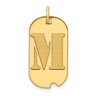 Letter M Initial Dog Tag Pendant 14k Gold Polished YC1439M, MPN: YC1439M, 196904087718