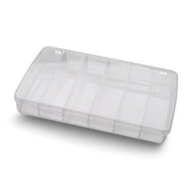 Clear Plastic 6 Compartment 11x6.75x1.75 inch Organizer Box with Lid JT5381, MPN: JT5381, 654207178…
